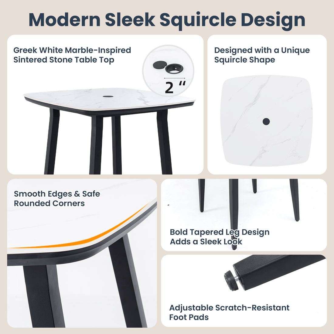 Outluma 5-Piece Sintered Stone Patio Bar Set