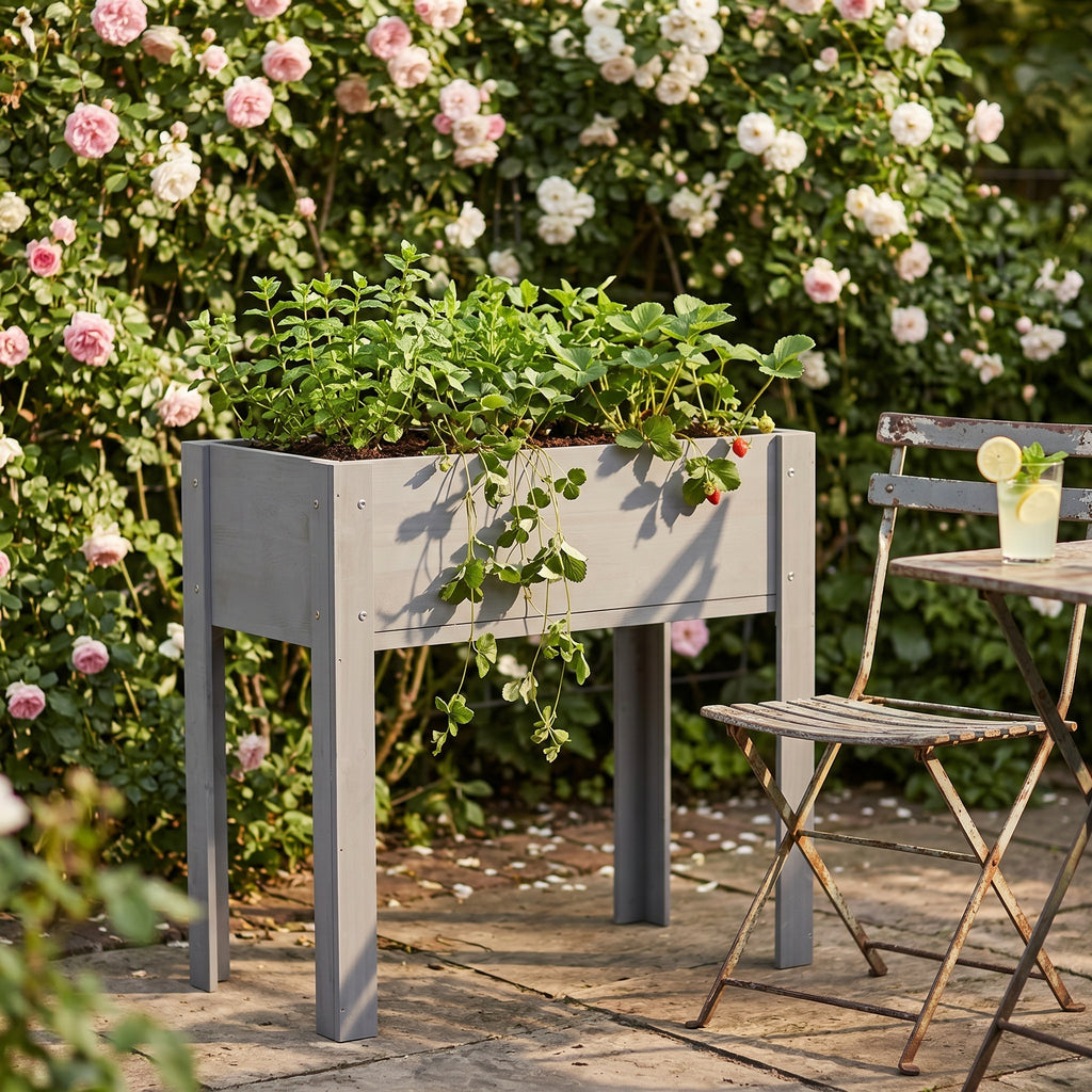 Elevated Wood Garden Bed detail
