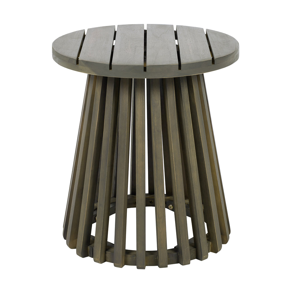 Acacia side table slatted base