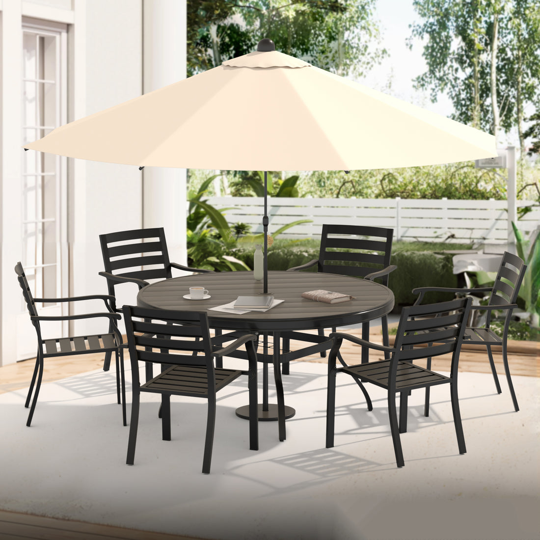 Outluma Black Metal Bistro Chairs - Set of 2