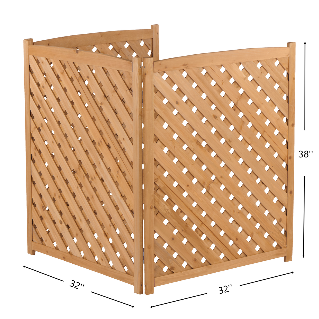 Outluma 3-Panel Wood AC Privacy Fence - Light Brown