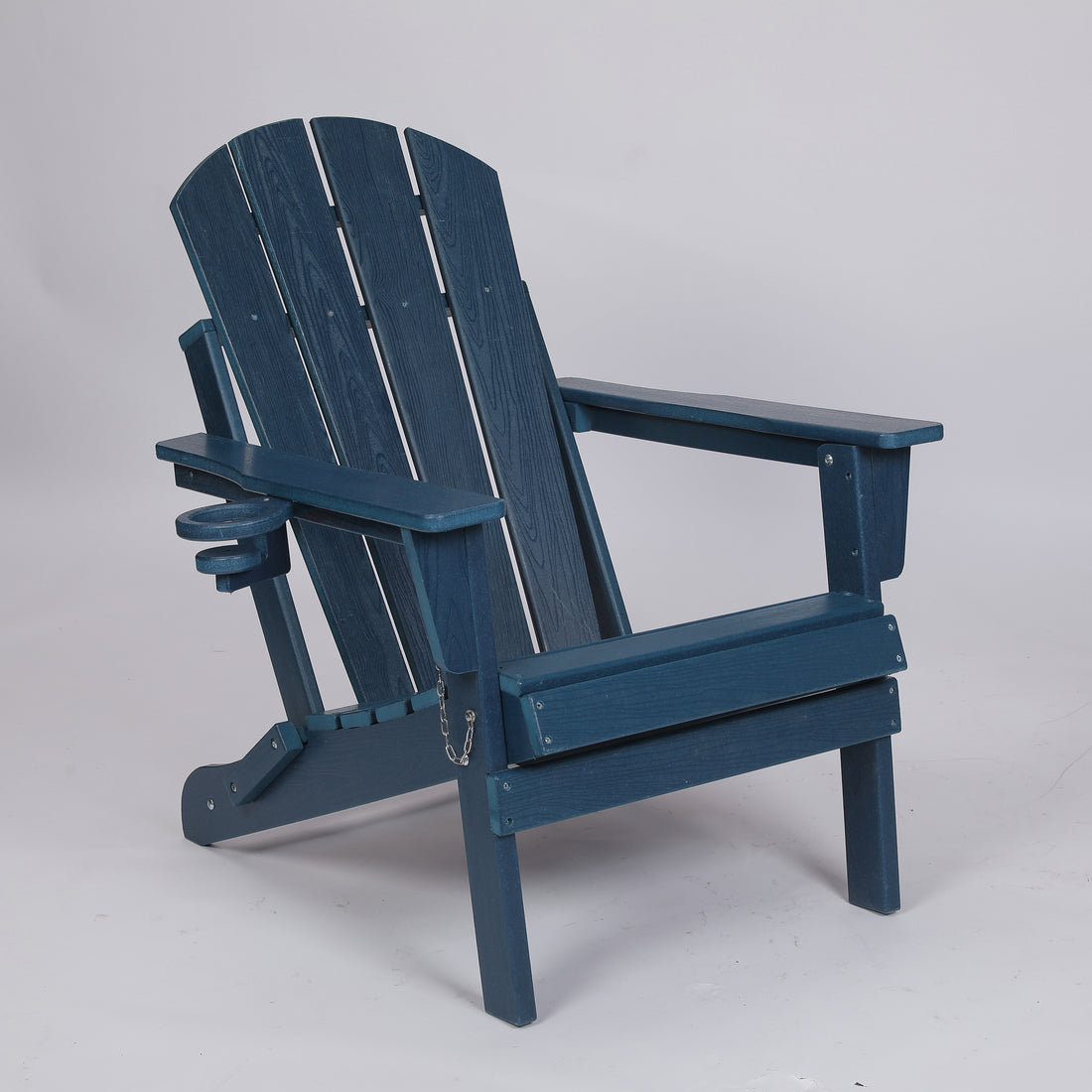 Outluma HDPE Folding Adirondack Chair with Dual Cup Holder - Navy