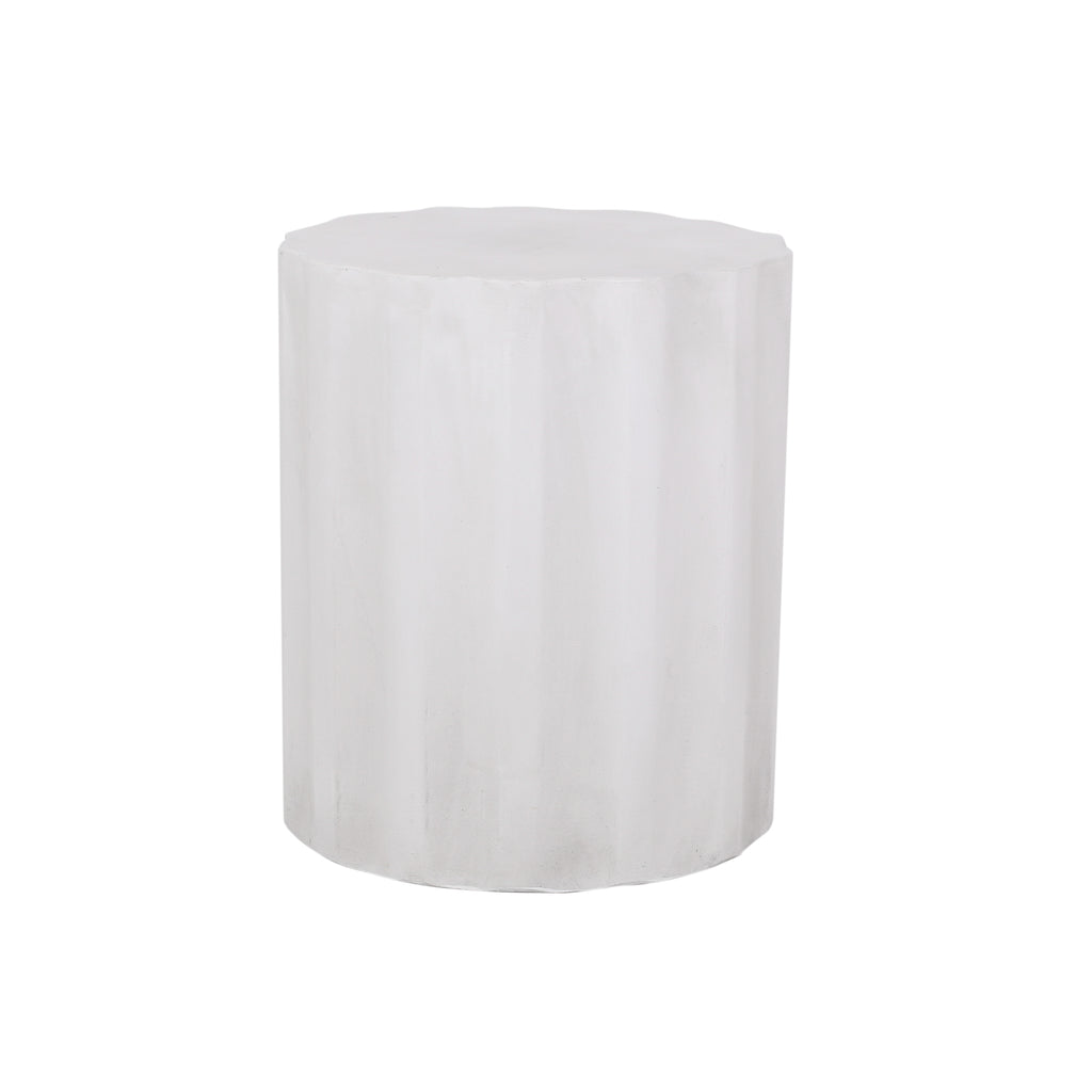 Lightweight concrete-look MGO side table, antique white