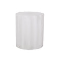 Lightweight concrete-look MGO side table, antique white